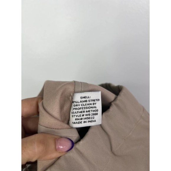 Walter Baker Lori Leather Flare Leg Elastic Waist Pant Women's Dove Size: XS NWT - Picture 9 of 10
